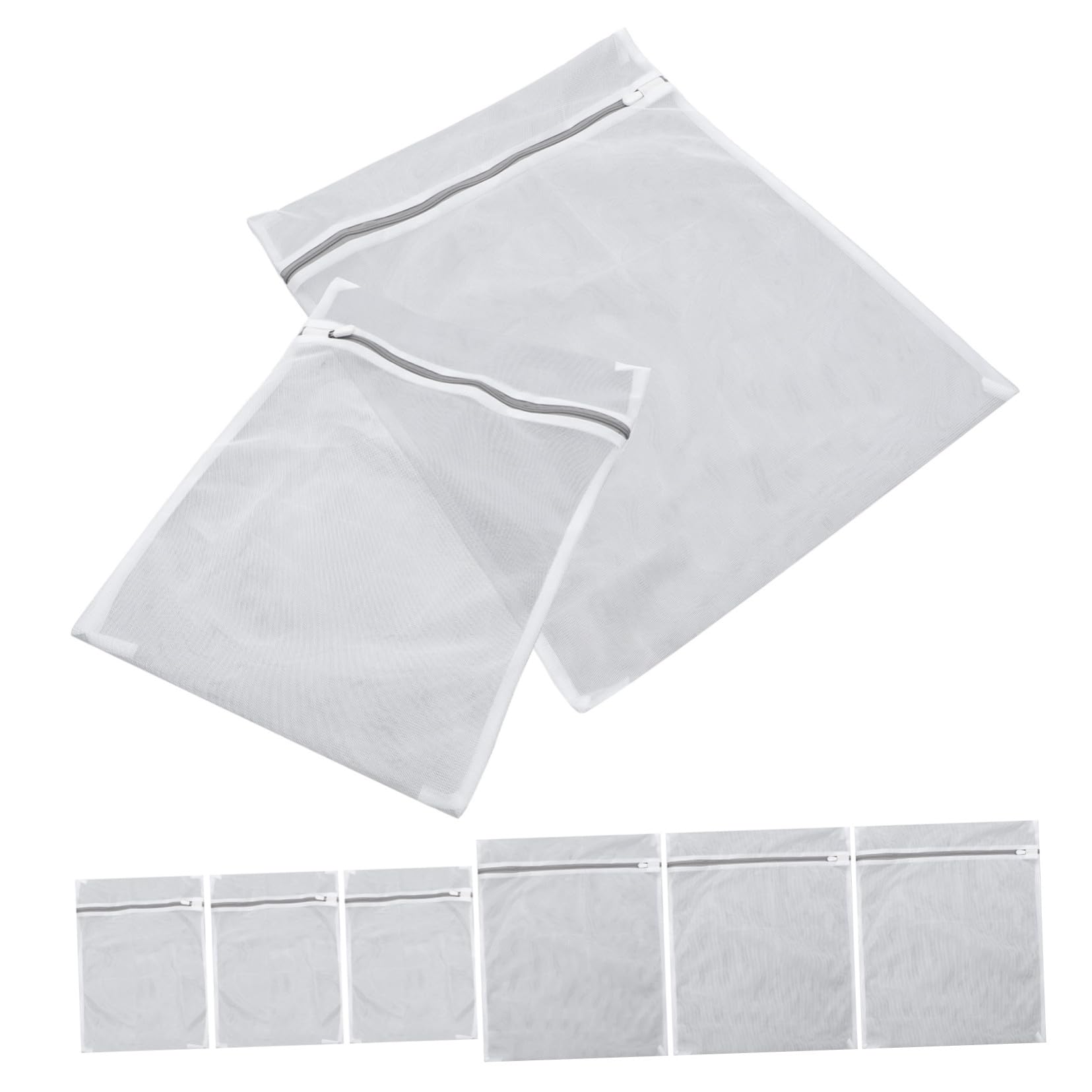 Bolsa de Malla para Lavandería de Poliéster, 8 Piezas, Blanco