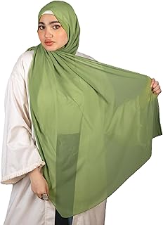 سكارف شيفون أساسي وراقي للمناسبات الخاصة - قماش أنيق - تصميم متعدد الاستخدامات واكسسوار مثالي لأي زي - حجاب للنساء من ميلا - مقاس (70 سم × 1.8 م)