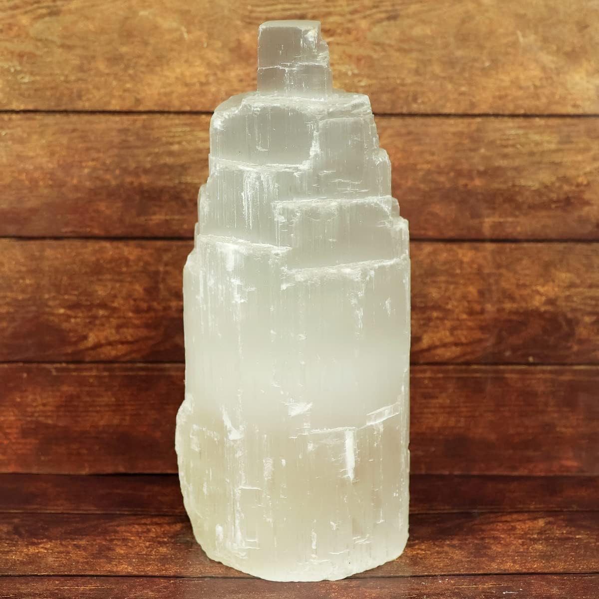 Reiki Crystal Products Selenite Natural Shape Tower for Reiki Healing and Meditation, Vastu, Protection, Peace, Skeleton System, Natural Selenite Tower