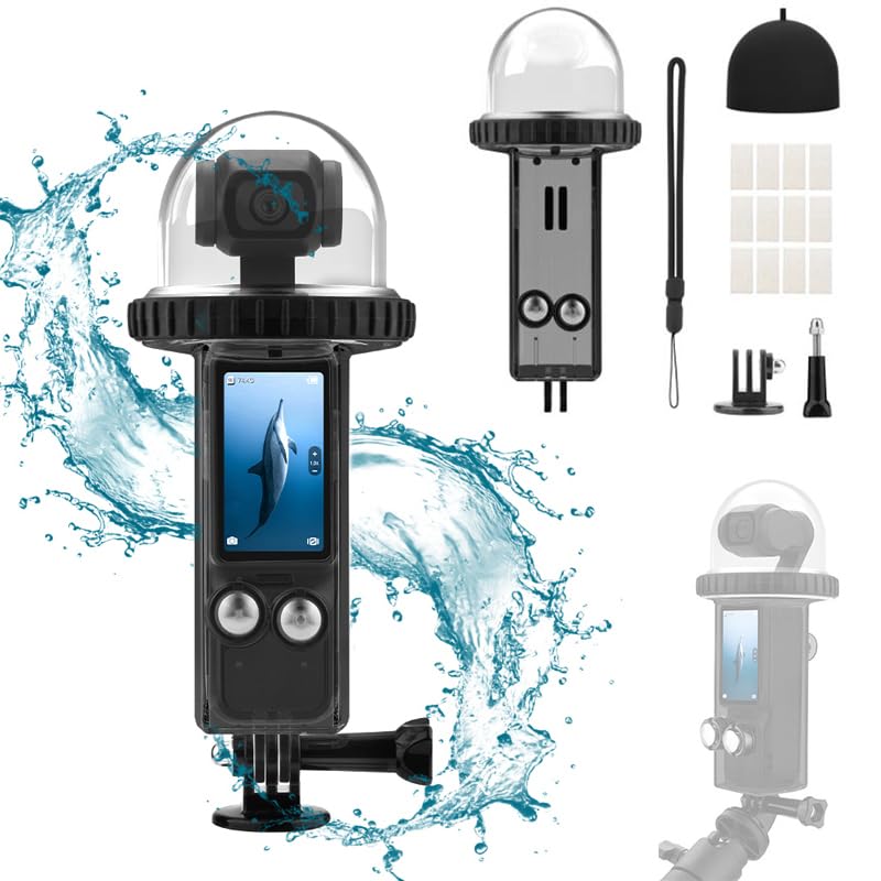 Coyktonty Waterproof case/Dive Case for DJI Osmo Pocket 3,with mounting Adapter and Anti-Fog Inserts,Waterproof Depth 40M