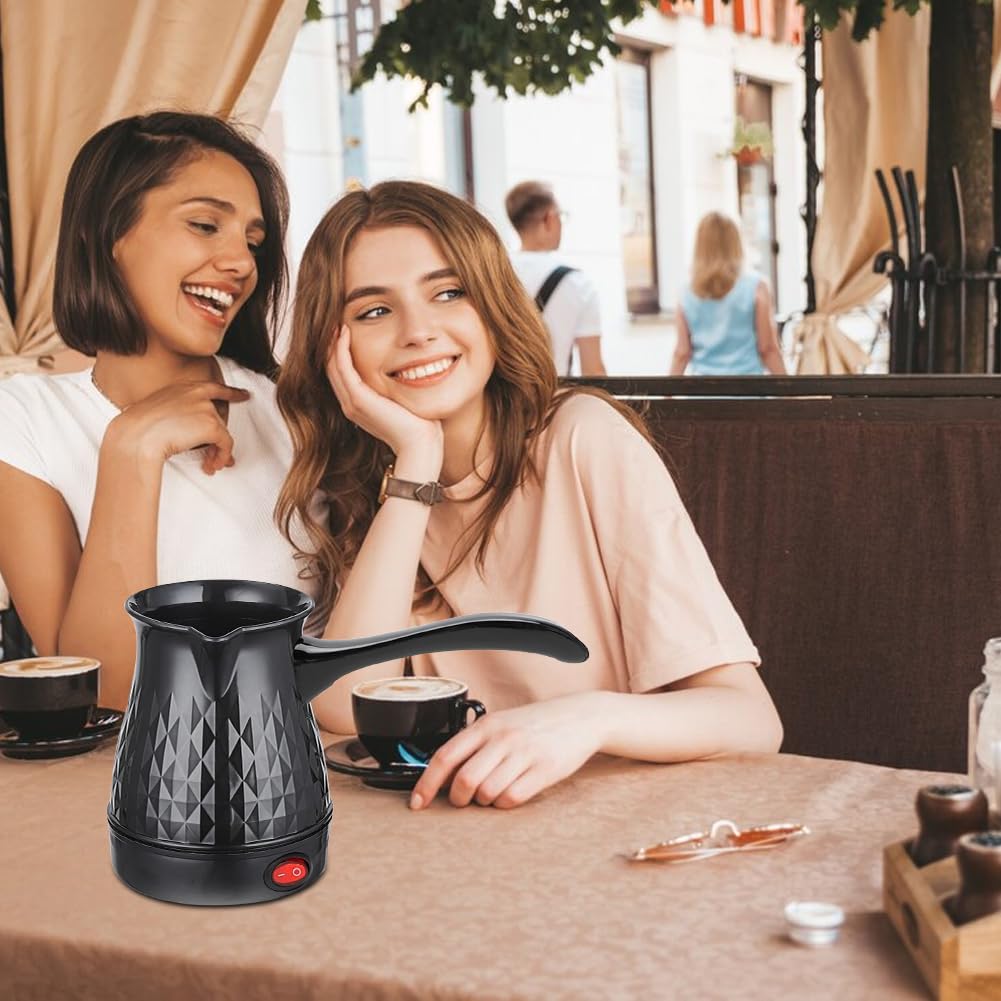 DASIAUTOEM Elektrische Kaffeekanne, Türkischer Kaffeekocher 500ML, Mokka Kaffeekannemit Griff, Espressokanne, Portable Kaffeekocher Haus Büro Reisen Hotel