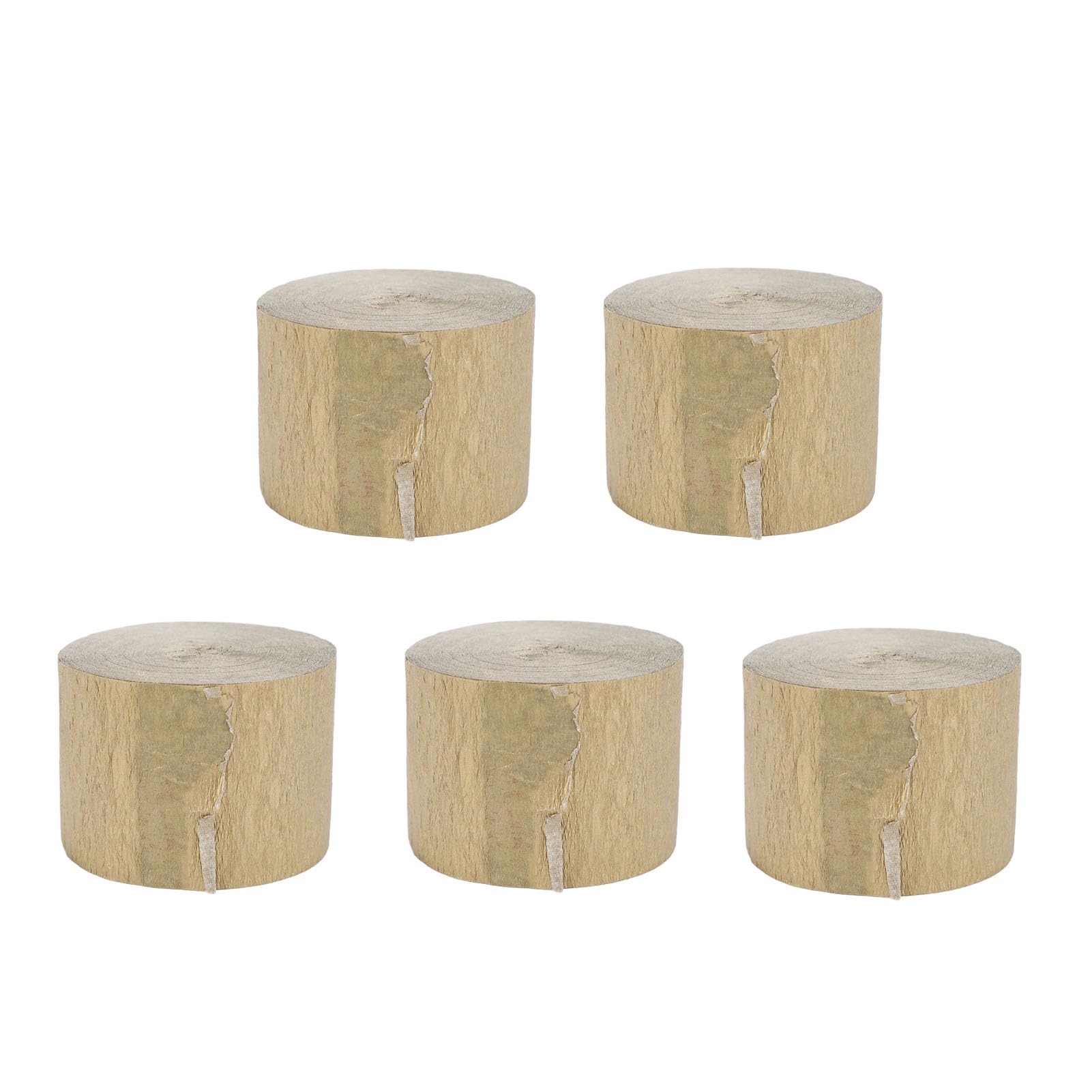 Crepe Paper, 5 Rolls Gold Crepe Paper Crepe Paper Streamers DIY Craft Material Crepe Paper Rolls for Party Party Wedding Decorations Craft Supplies(1.85 Inch x 82 Ft/Roll)