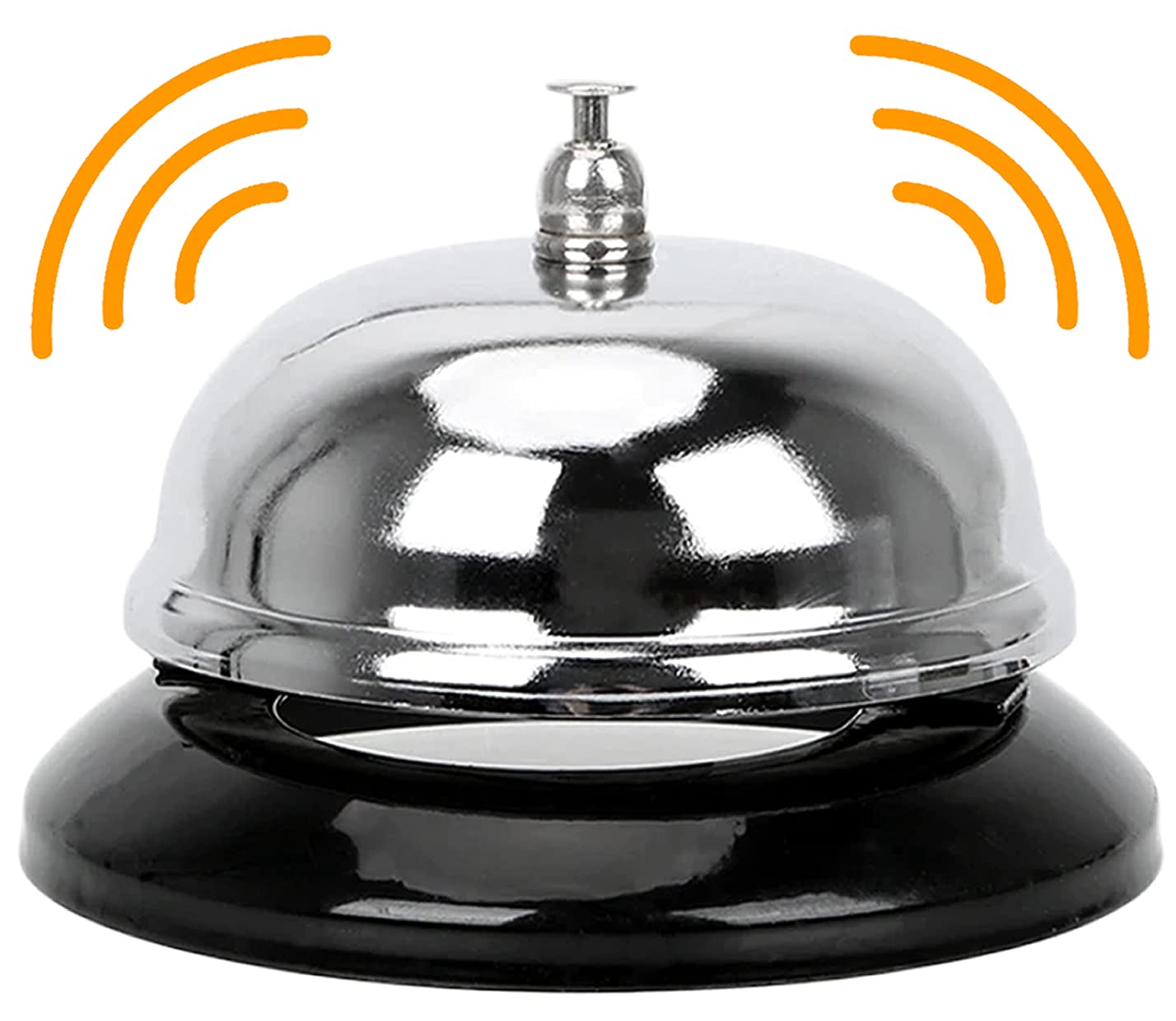 Reception Call Bell Stainless Steel Hand Held Desk Service Bell Attention Call Ringer Counter Bell for Hotels, Schools, Restaurants, Reception Areas, Hospitals, Warehouses & Bars