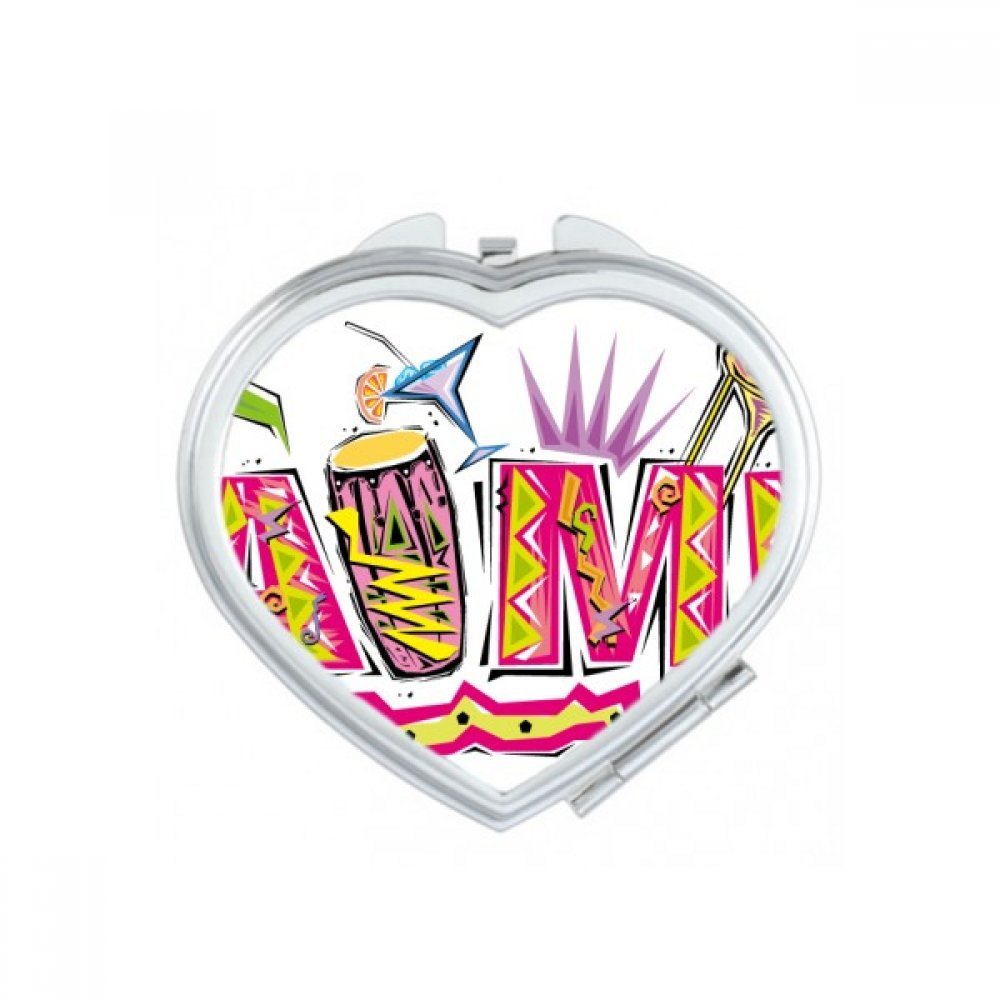 Miroir compact Mexique rose pour retouches maquillage en voyage