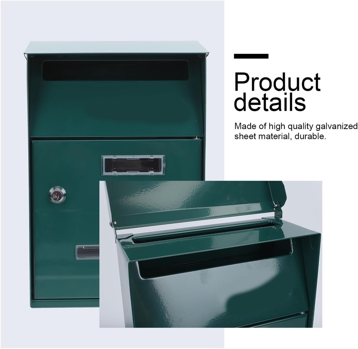 Wall Mount Letter Box Metal Mailbox with Lock Vintage Style Household Suggestion Box for Home Garden Outdoor Use Secure Mail Container for Letters and Complaints