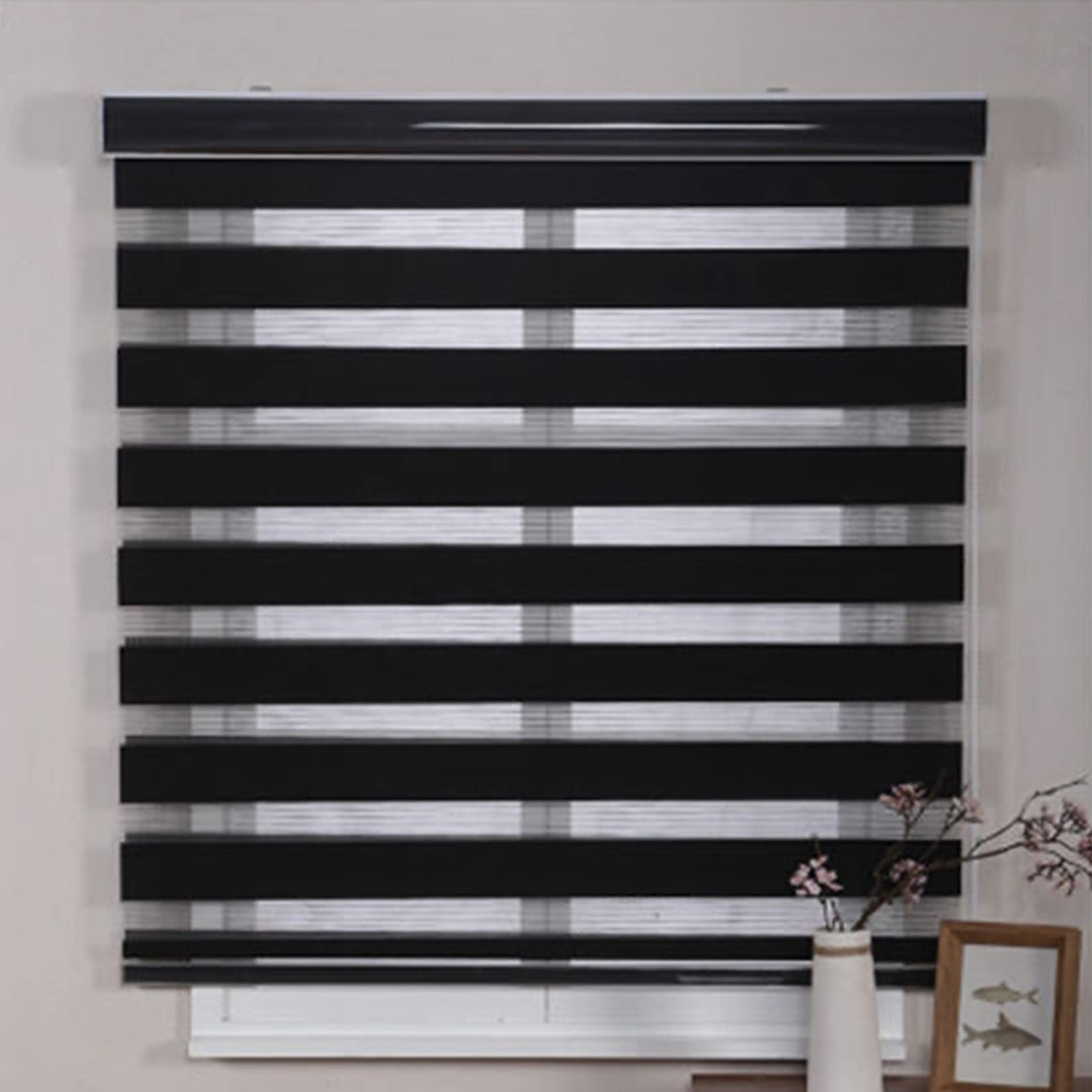 Persiana Enrollable Opaca RYNS Textil Negro Premium Impermeable Resistente para Ventana de Tejado