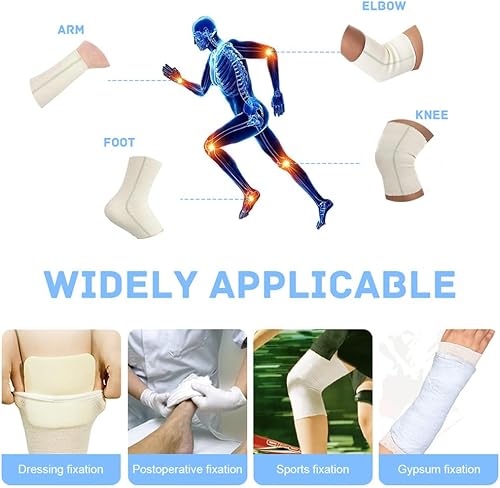 Miniatura 7 de Vendaje deportivo elástico tubular de 2 pulgadas x 32.8 pies de manga reutilizable para vendaje elástico, tubo de gasa para brazos, rodillas y