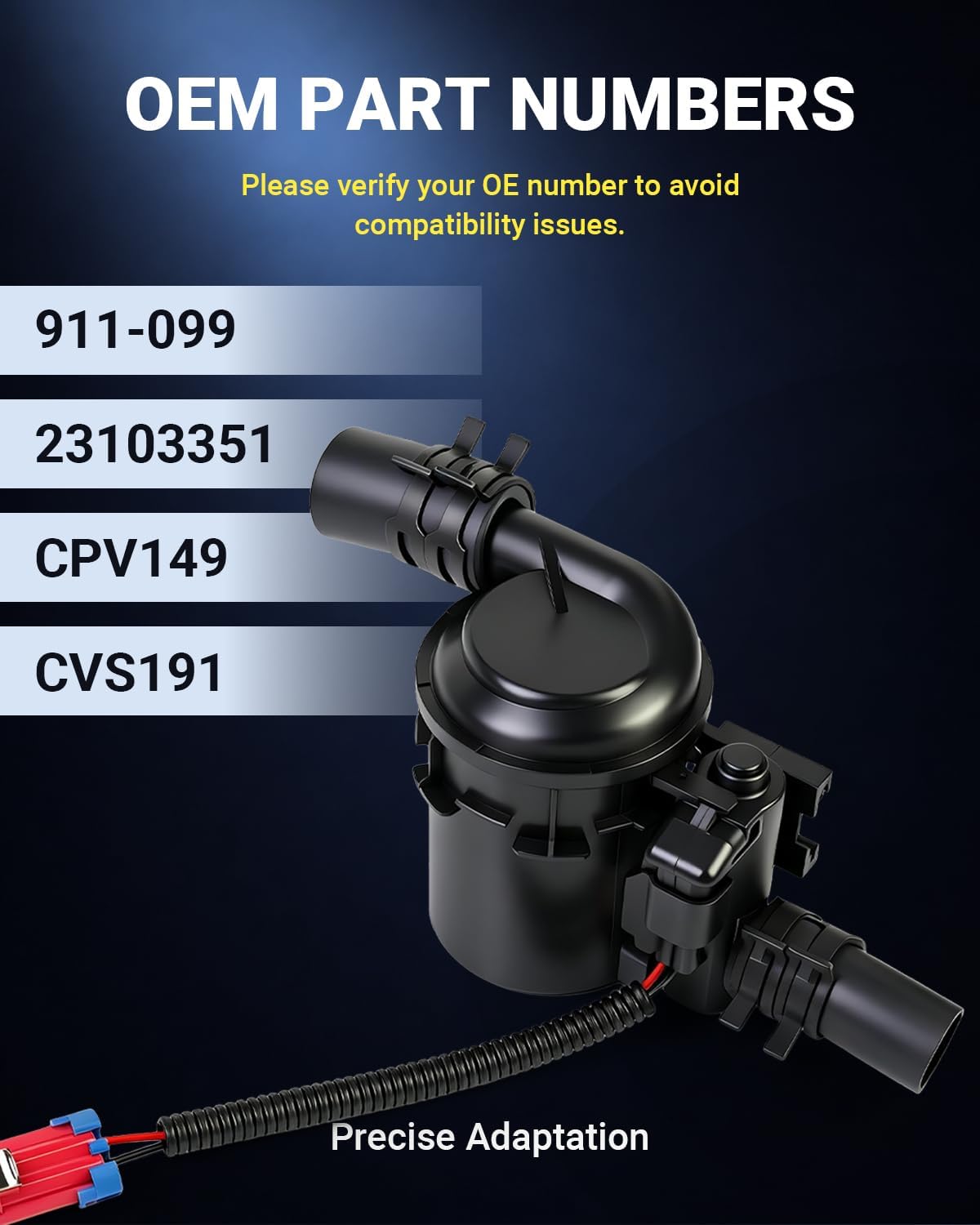EVAP Vapor Canister Vent Valve Solenoid 911-099 23103351 CVS191