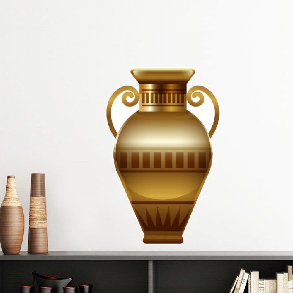 Sticker mural Egypte antique motif vase poterie amovible 60cm