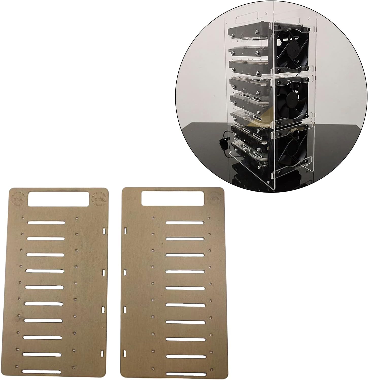 DIY 3.5inch Transparent Stacking Hard Drive Bracket Organizer Box Hard Disk Cage Accessories Rack Desk Storage Container for HDD Solid State Drive - 10 Floor/685