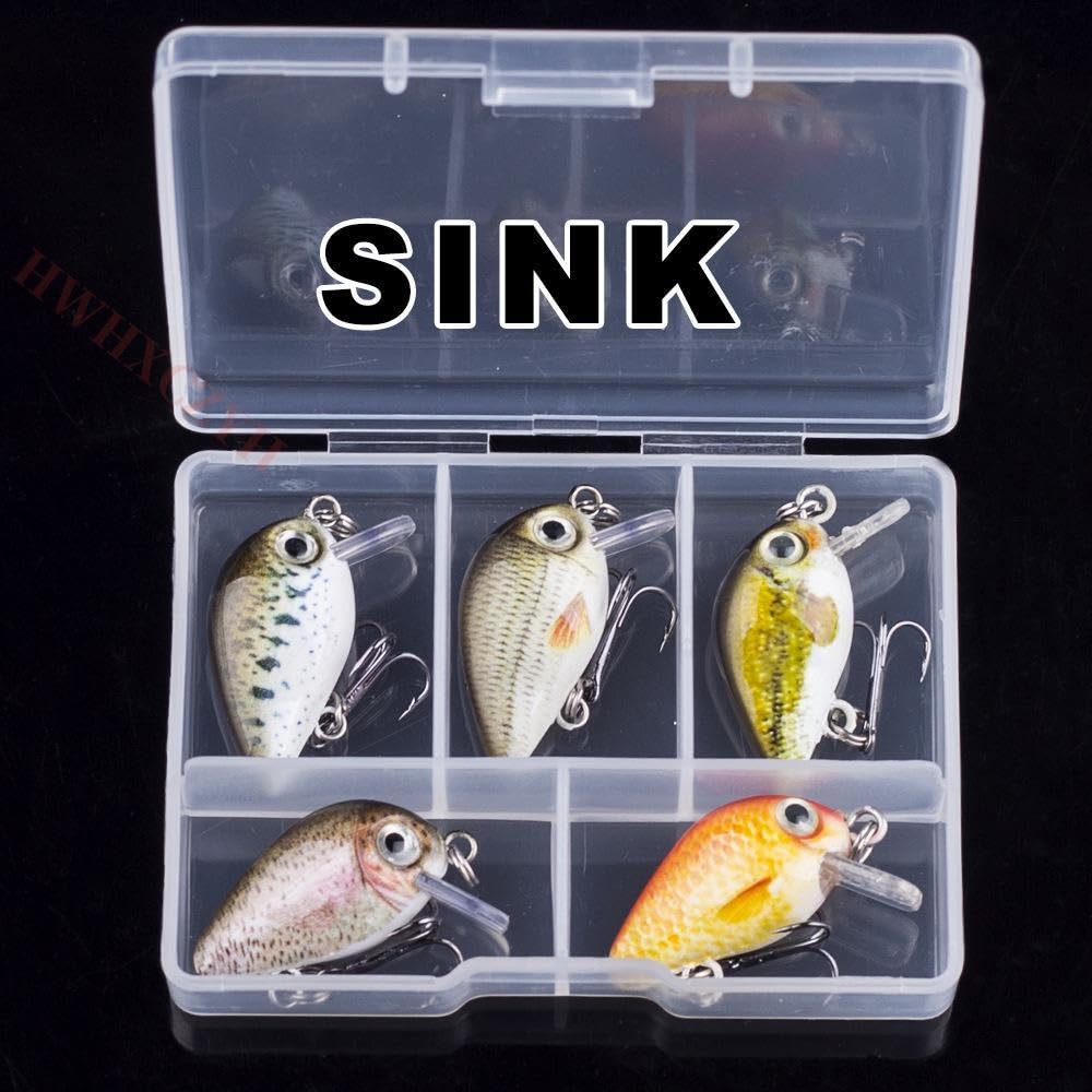 Lot De 6 Leurres à Manivelle Seasky 2.5" - Pêche Eau Douce Et Mer - Neufs