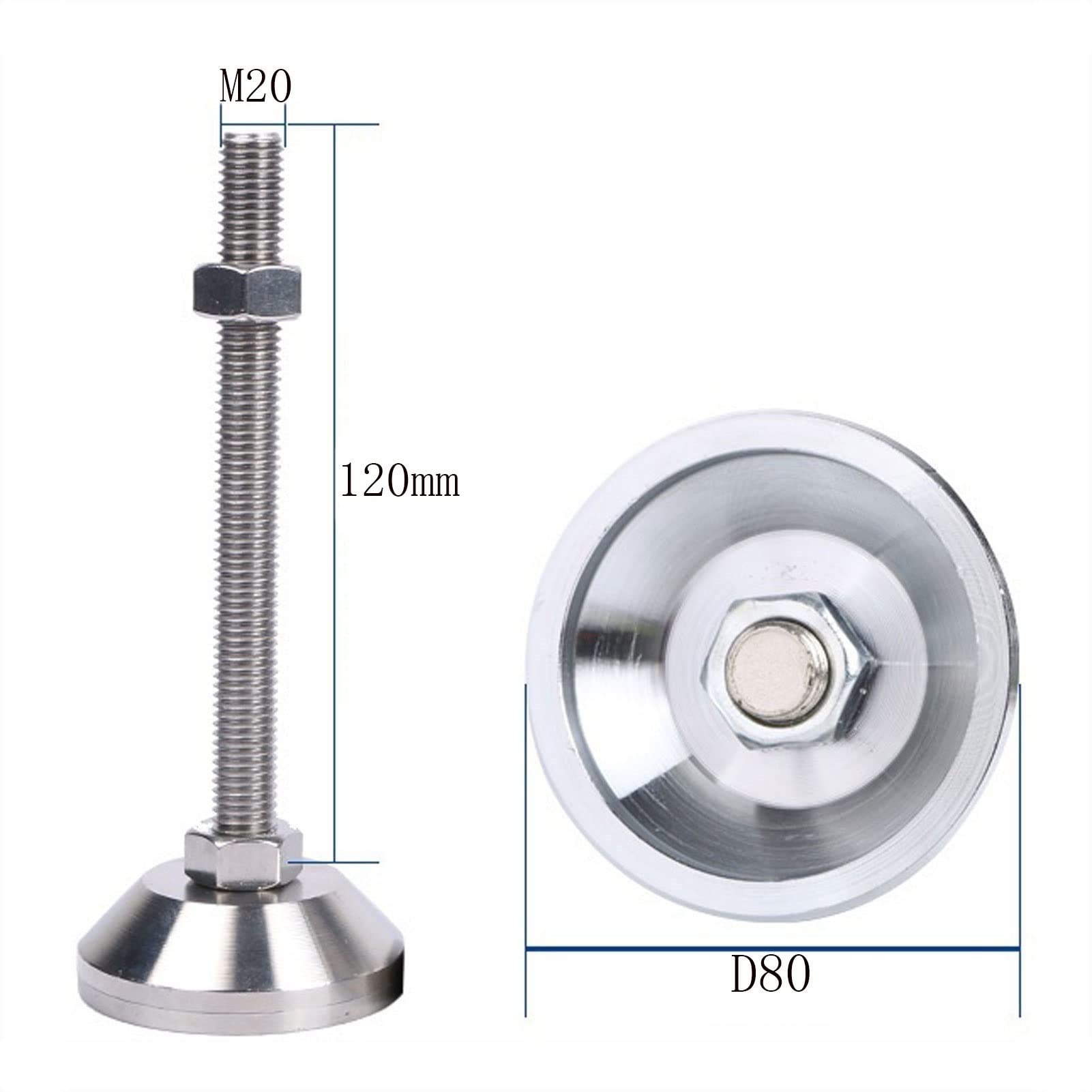 4 Piedini Di Regolazione In Acciaio Inossidabile for Carichi Pesanti X 304, Livellamento Antiscivolo E Antiruggine Ispessito, Macchina Meccanica, Gamba Di Supporto A Pavimento Fissa | Thickened Anti-slip And Anti-rust Leveling Mechanical Machine Fixed Flo