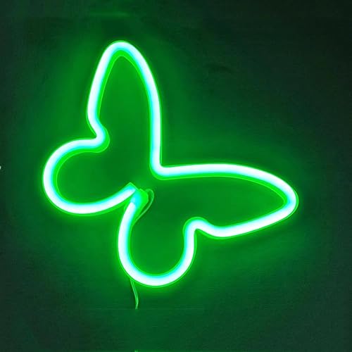 Miniatura 4 de Letreros de neón de mariposa para pared, oficina, dormitorio, boda, fiesta de cumpleaños, decoración de habitación, decoración de mariposa de neón