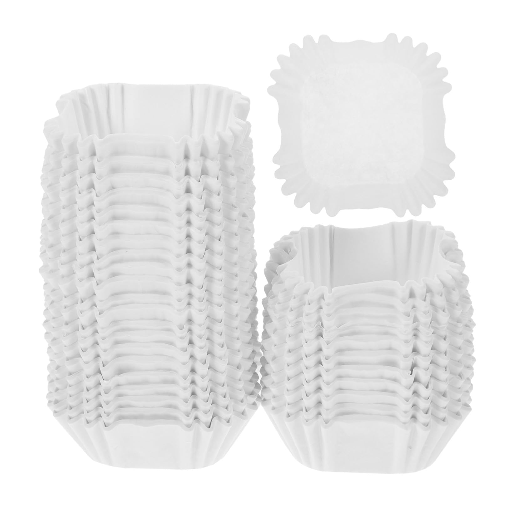 BESPORTBLE 3000 Moldes para Muffins Cuadrados de Papel Blanco, Resistentes al Calor Aceite, Ideales para Hornear Pasteles, Cupcakes y Tartas en Fiestas y Celebraciones