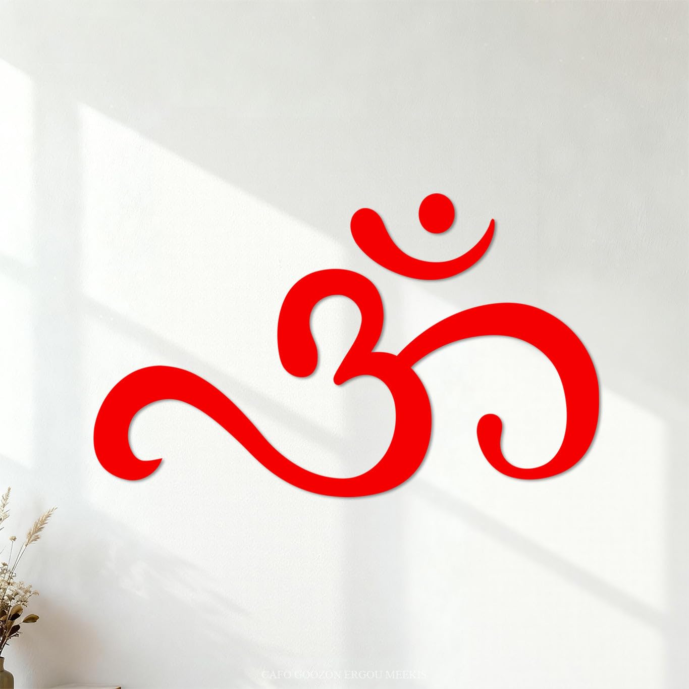 Engraving Stickers Om Buddhist Symbols of Spirituality 54.6x91cm Car Body Decoration Red