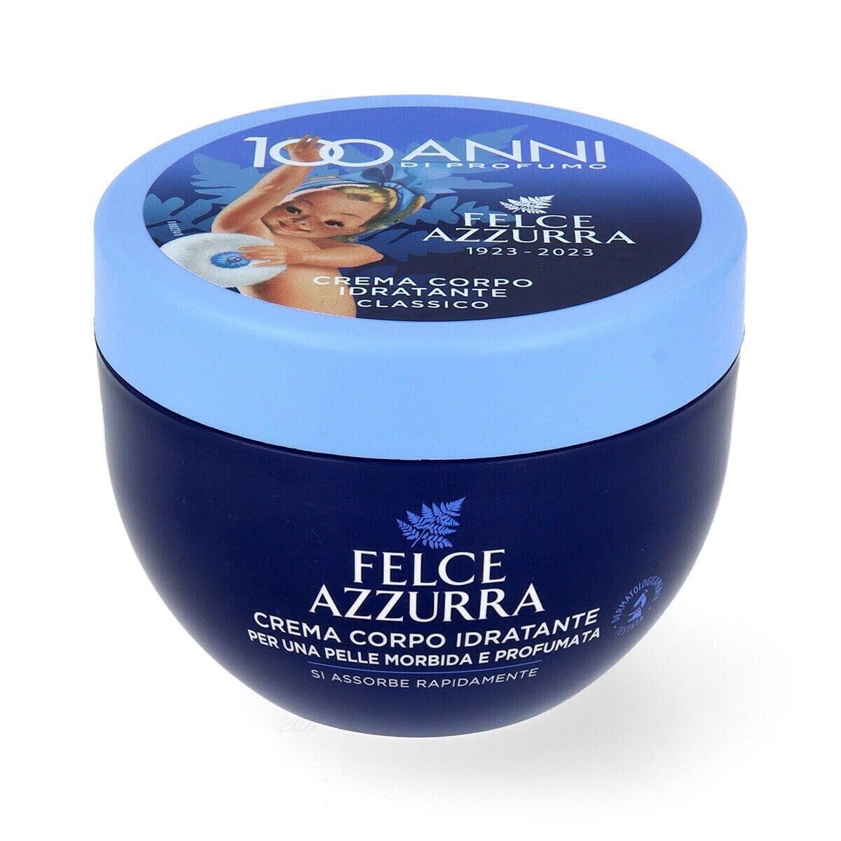Testpaket 4x Borotalco Samtige Creme 150ml + 4x PAGLIERI Felce Azzurra Creme Körpercreme 250ml - Glatte und Samtige Haut + Beni Culinari Kostenloser Schlüsselanhänger