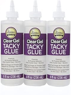Aleene's Clear Gel Tacky Glue 3 Pack, 8 oz, 8 FL OZ, 24