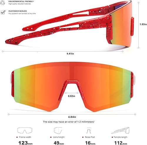 Miniatura 5 de Gafas de sol deportivas para jóvenes, para béisbol y softbol, para niños y niñas de 6 a 12 años, gafas de sol para ciclismo, ligeras