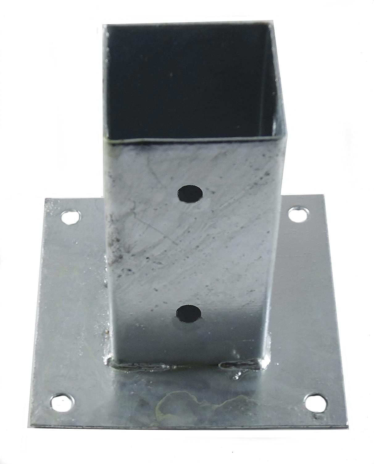 Suinga Square Metal Anchor 12 x 12 cm, Base 17.5 x 17.5 cm, Ideal for Wooden Posts, Grey - Image 3