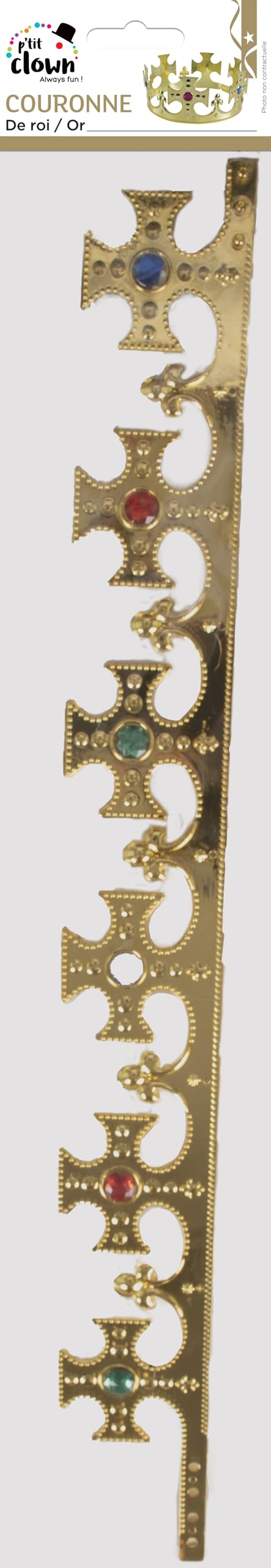 P'tit Clown 17160 King Crown Gold and Coloured Stones, Multicolored, 59 x 8 - Image 3