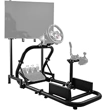 Dardoo Racing Simulator Cockpit Frame 50mm round tube with Monitor Stand Fit for Logitech Thrustmaster Fanatec G29 G920 Racing wheel, Professional Cockpit Without Wheel Pedal and Handbrake