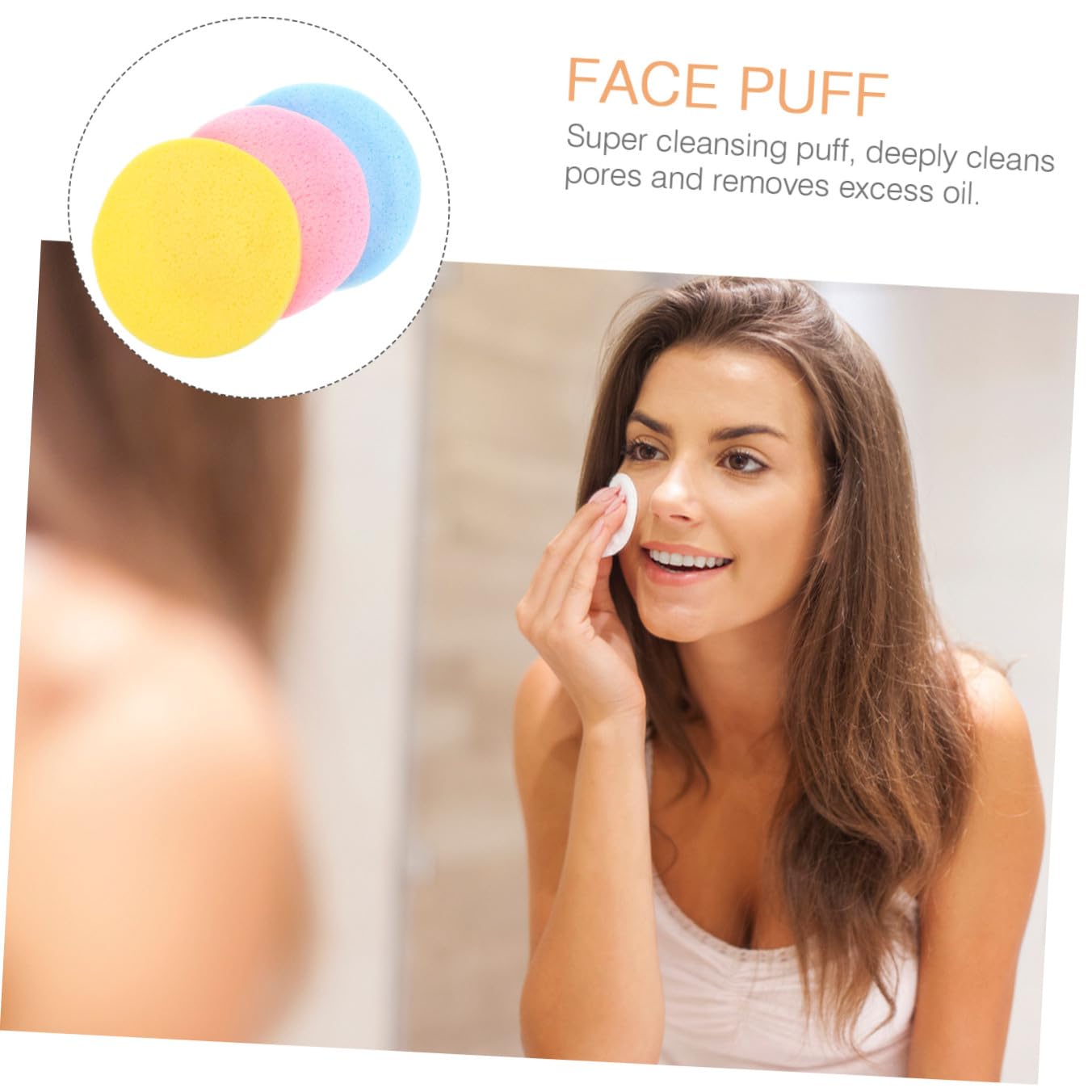 FRCOLOR Spugnetta Detergente Viso Compressa 144 Pezzi Multifunzione Esfoliante per Rimozione Trucco e Sebo, Pad Pulizia Pelle Viso Donna Ragazze per Uso Quotidiano e Viaggio