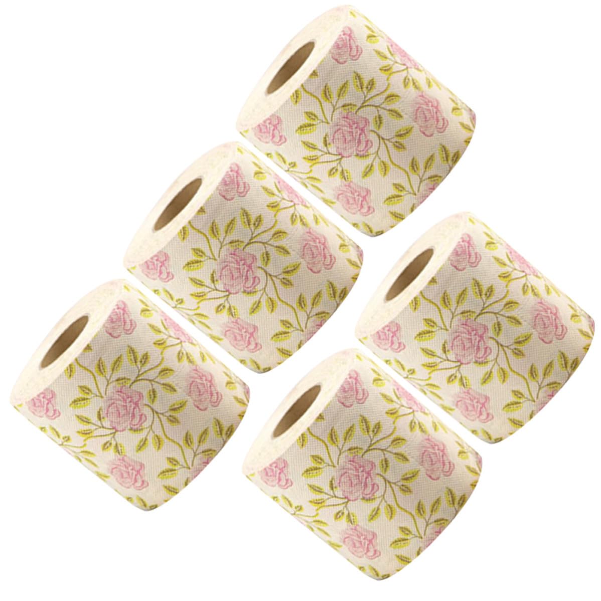 Papel de pulpa de madera creativo con estampado floral, rollos higiénicos decorativos TOPBATHY