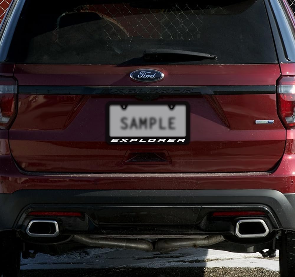 Ford Explorer License Plate Frame (2 Hole, Black/Wide)