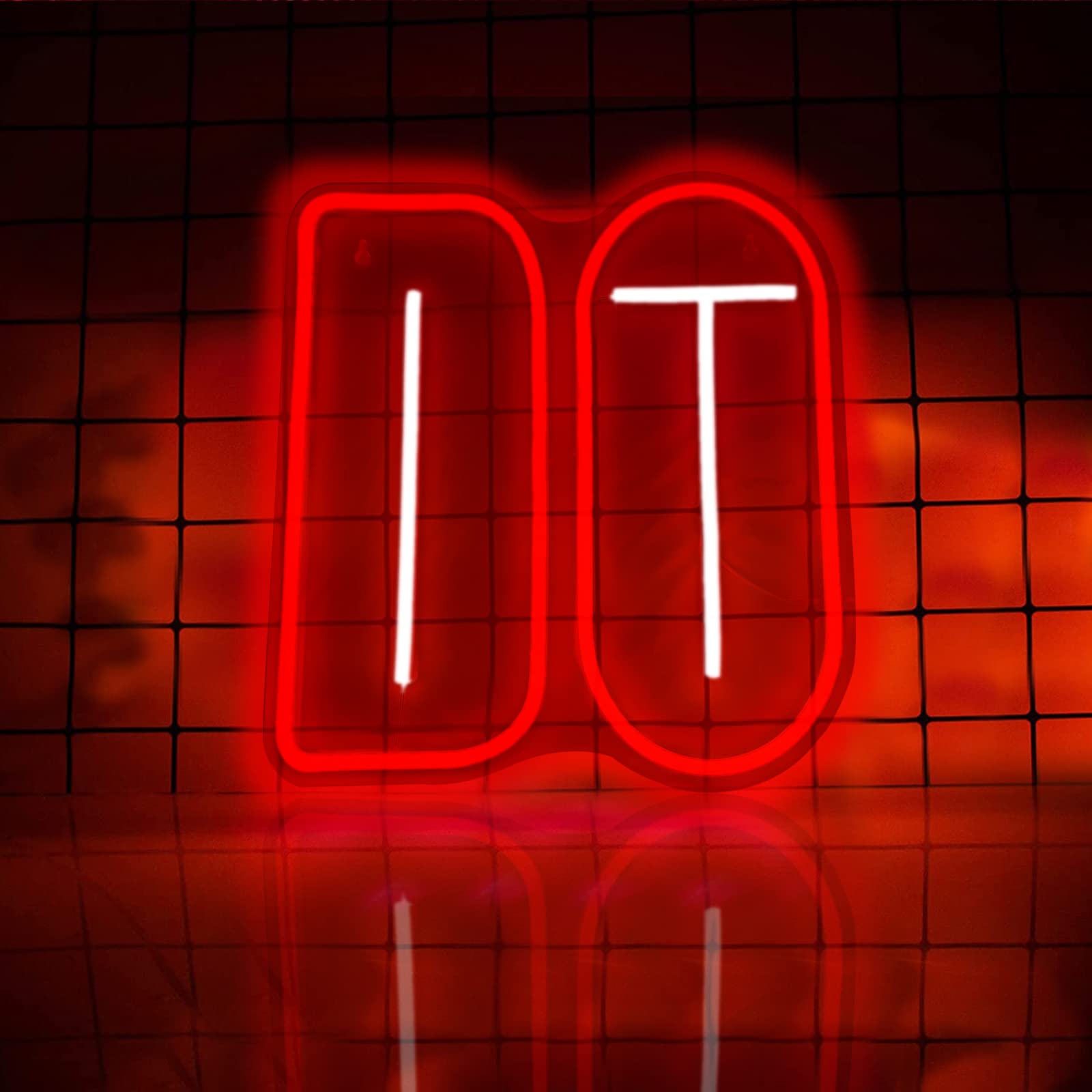 DO IT Neon Lights for Bedroom Wall Sign Motto Led Neon Signs Bar Letter Do It Neon Signs for Wall Decor Sign Words Neon Silicone Tube Words Acrylic Room Decor Bar Decor Signs USB-Powered 12x13 Inch