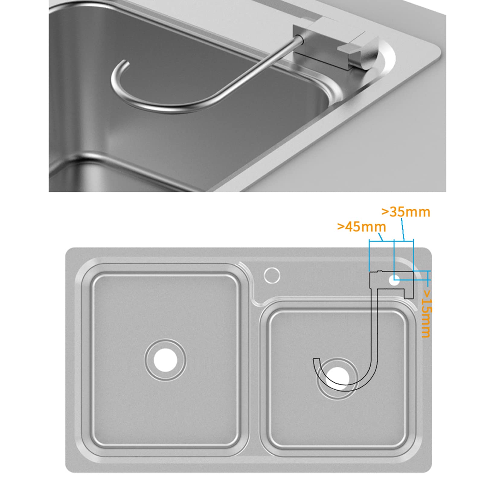 Grifo de fregadero de cocina con cuello de cisne cepillado para sistemas de ósmosis inversa, duradero, elegante, fácil de instalar, perfecto para agua potable limpia