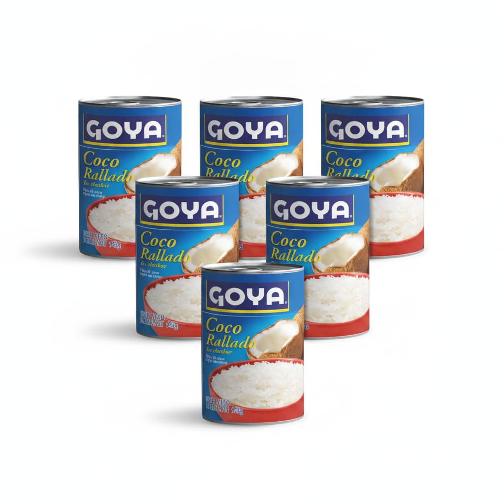Coco Rallado en Almíbar - Pack de 6 Latas x 963g - Ideal para Repostería, Postres Tradicionales y Dulces, Sabor Tropical y Textura Auténtica - Formato Ahorro Profesional - NEXU