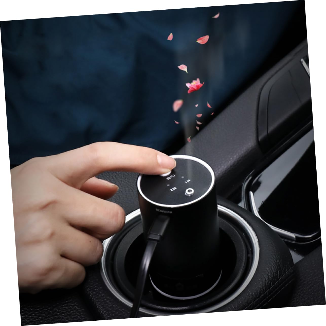 Tragbarer Kleiner USB Aroma Diffusor für Ätherische Öle 20ml Schwarz