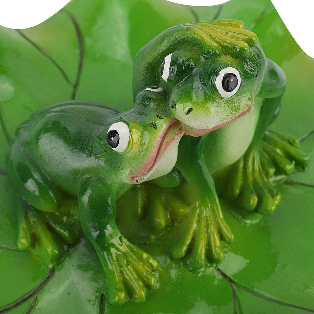 Valentine's Day Carnival Boquite Floating Couple Frog Animal Statue, Water Floating Ornament, Swimming Pool Pond Floating Animal Bathtub Garden Decor Figurine, 8.66 in, Brown + Green