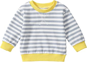 Toddler Girl Sweatshirt Long Sleeve Striped Pullover Top Fall Winter Outfits 1-5T