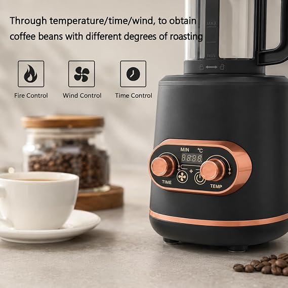 300g Hot Air Coffee Bean Roaster, 2400W with Temperature Control