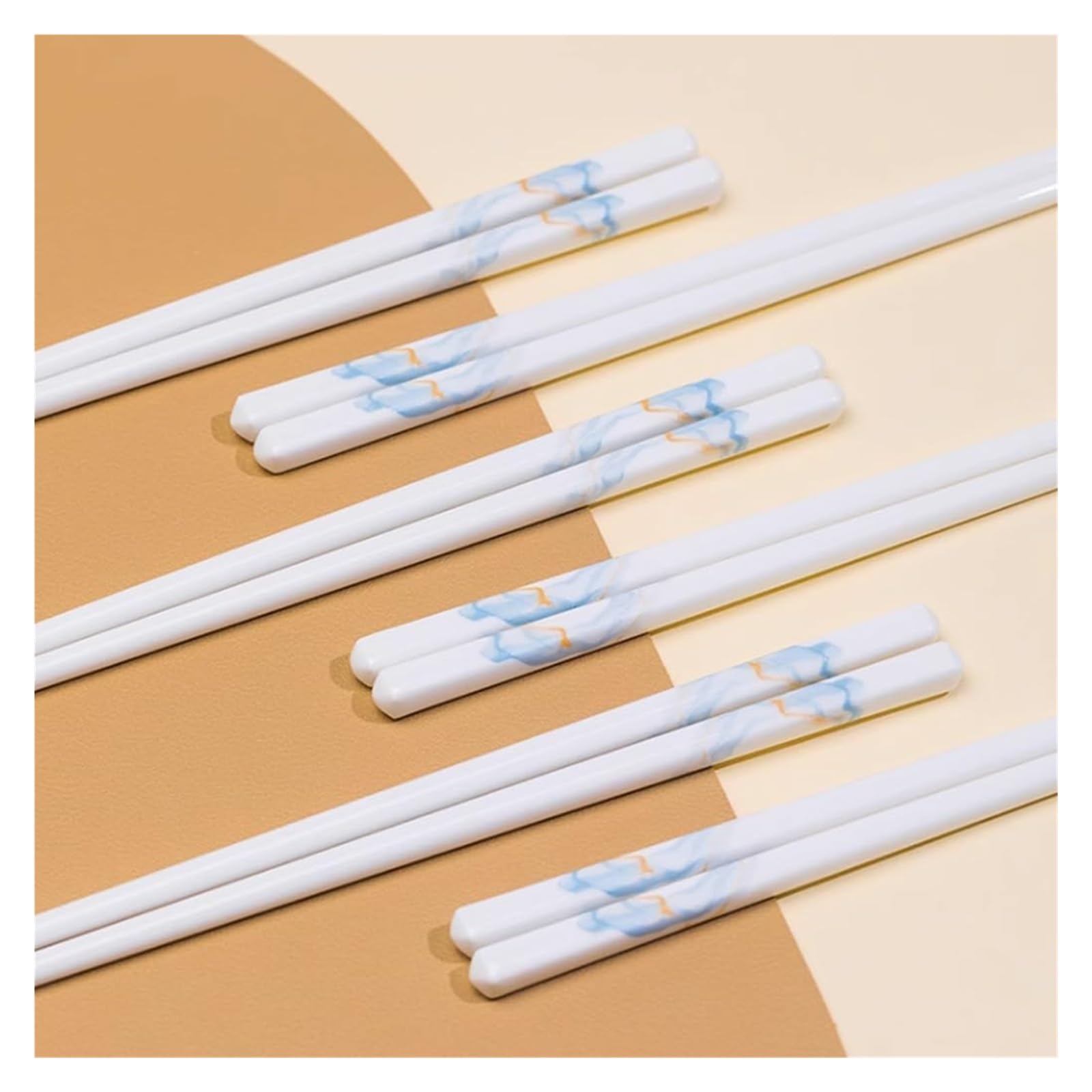 Jeu de baguettes, Ensemble de baguettes en porcelaine chinoise, coffret cadeau, motif pêche, 12 paires réutilisables