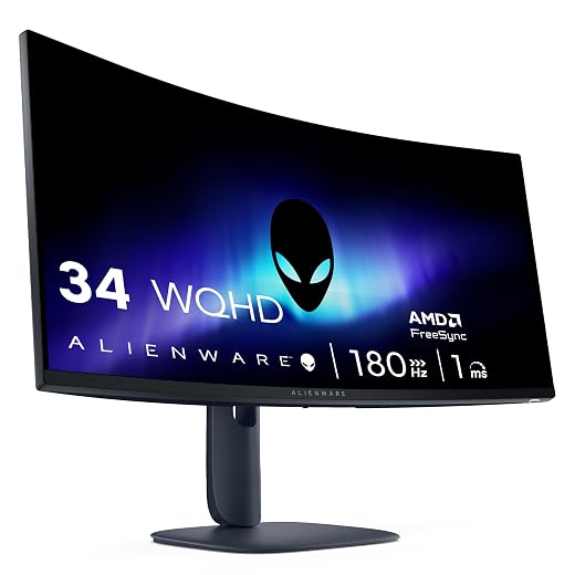 Alienware 34 Gaming Monitor - AW3425DWM, WQHD (3440x1440), 180Hz, VA, 1ms