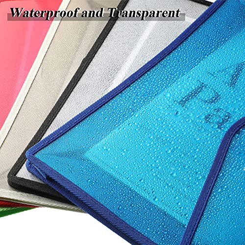 10 Pieces Plastic File Folders Envelope Expanding File Wallet Organizer Documents Folder With Snap Closure And Pocket, A4 Size Waterproof Transparent File Pouch For School (Horizontal, Multicolor) #TOP4