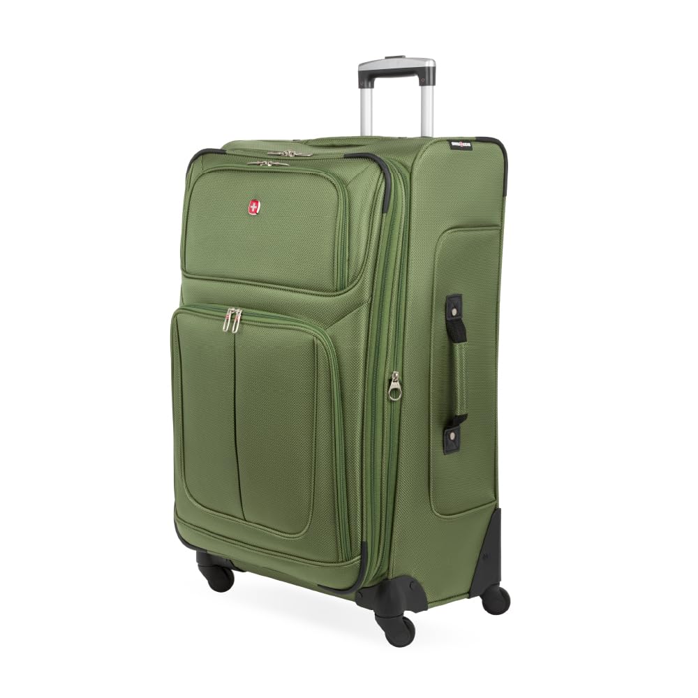 SwissGear Sion Softside Expandable Luggage with Spinner Wheels Evergreen Checked-Large 29-Inch
