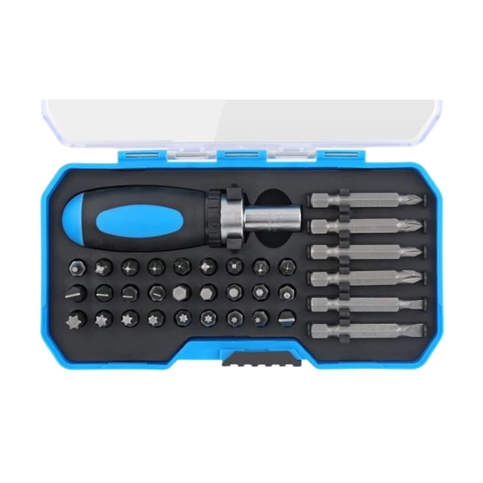 Msioytog Men's Set Of 34 Portable Screwdriver Multi-Bit Ratcheting Screwdriver Set With Storage Box Accuracy Multi-Bit For Home Accuracy Bits Set