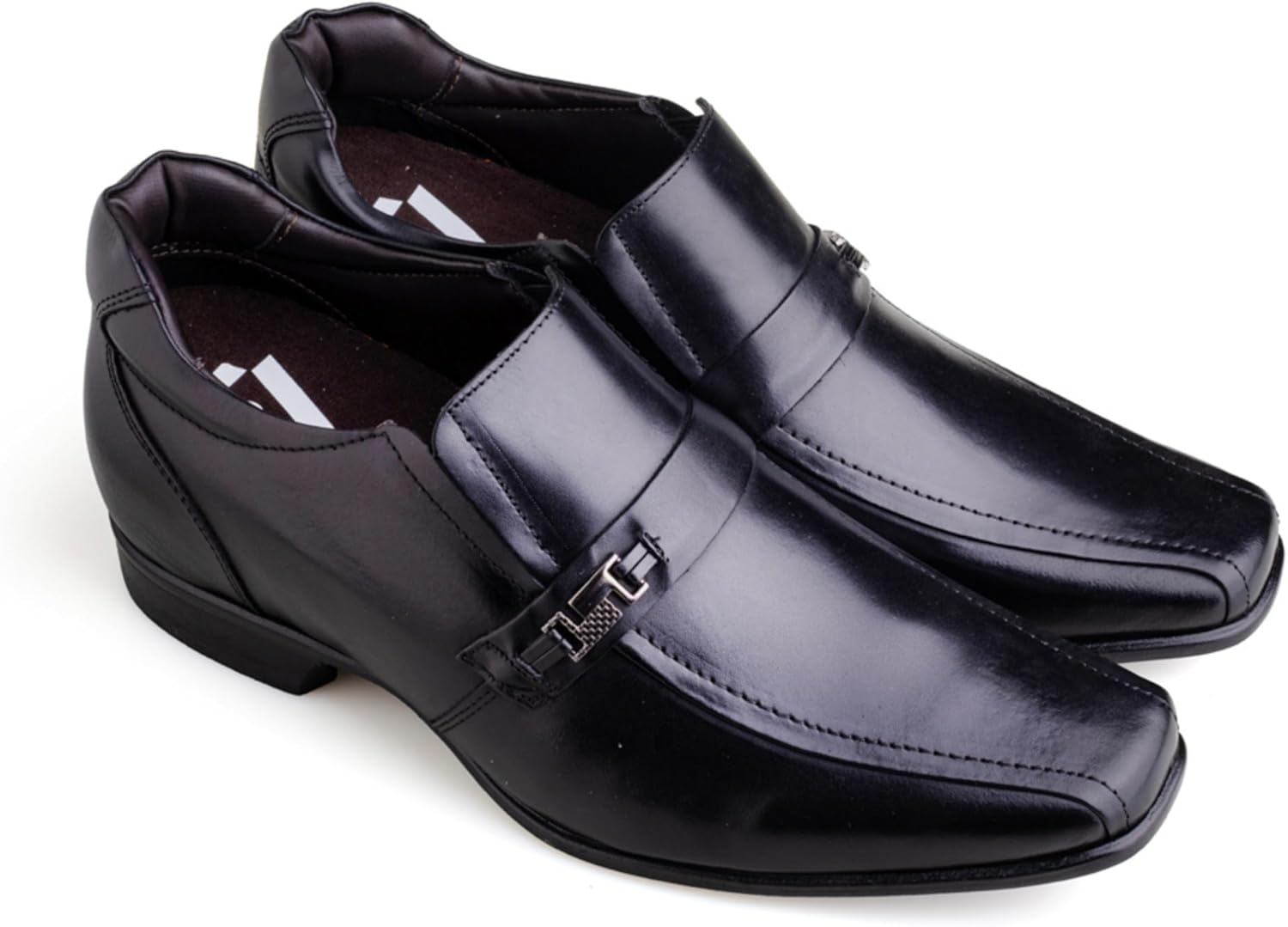 Men’s Invisible Elevator Shoes – Gain 3.15” (8 cm) Height – Genuine Leather Lacro – Sleek Black Casual Derby – Inches Taller - Image 4