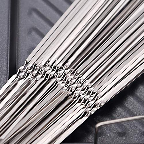 Durevole 100/50 pezzi Spiedini per barbecue piatti in acciaio inossidabile riutilizzabili bbq Stick per aghi per attrezzi da picnic da campeggio all'aperto con scatola di immagazzinaggio per barbecu