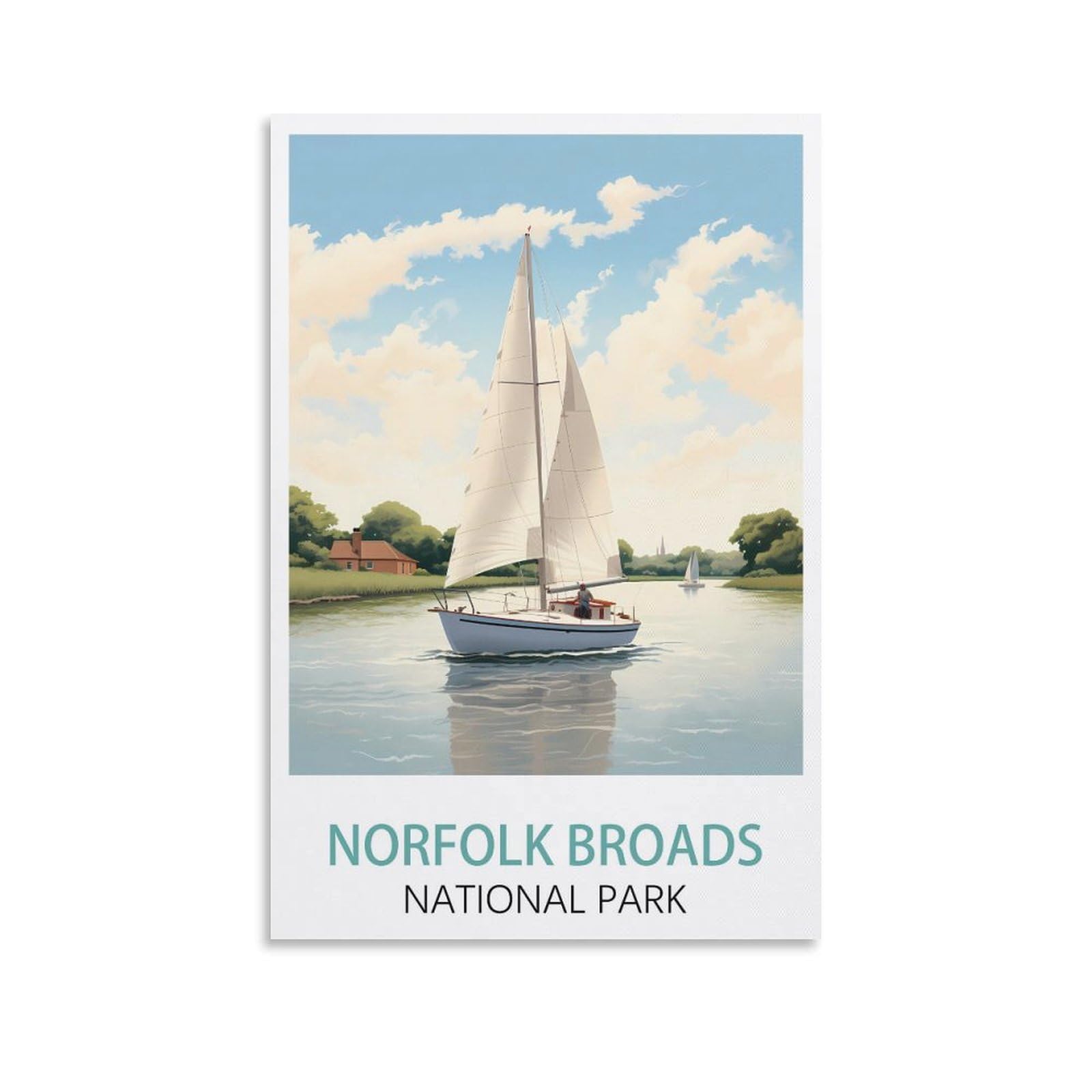Ezmlfa A496 Diy Oil Painting Kits For Adults Kids Norfolk Broads National Park Beginner To Advanced Number Painting Kit-Kits Include Acrylic Paints,Brushes 20X30cm