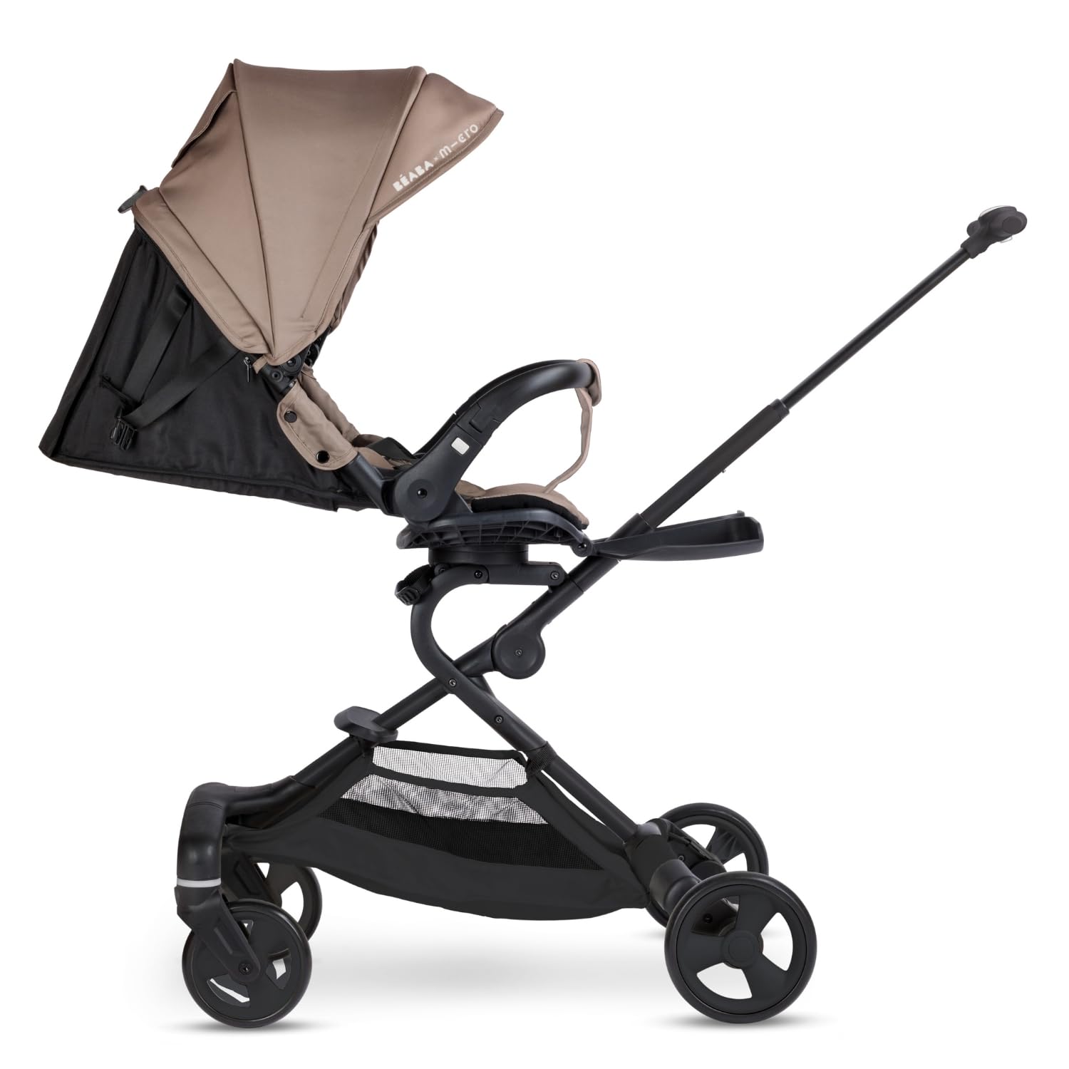 BÉABA X Micro Mobility Baby Cruiser Passeggino Dalla Nascita, Seduta Girevole 360°, 7 Posizioni, 3 Inclinazioni, Chiusura Una Mano, Ruote LED, Imbracatura 5 Punti, Cappottina UPF 50+, Pralinato