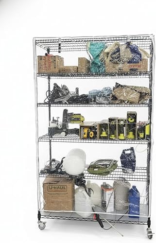 Miniatura 16 de Cubierta de estante de PVC semitransparente esmerilada para estantes de alambre, protector de almacenamiento impermeable a prueba de polvo, se