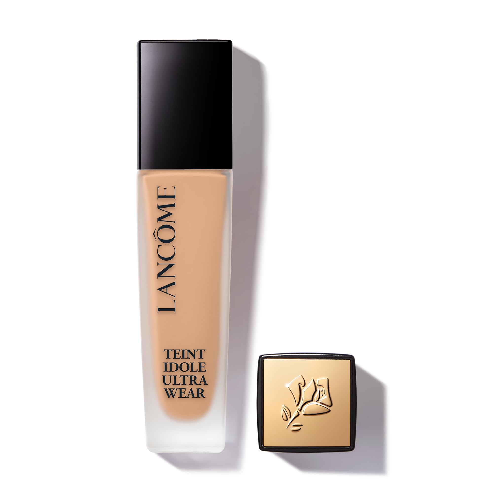 Lancôme Teint Idole Ultra Wear Foundation, Up to 24H Longwear Liquid Foundation, Full Coverage, Natural Matte Finish, Hyaluronic Acid & SPF 35, 345N: Medium Olive/Neutral/Peachy Undertones, 30ml
