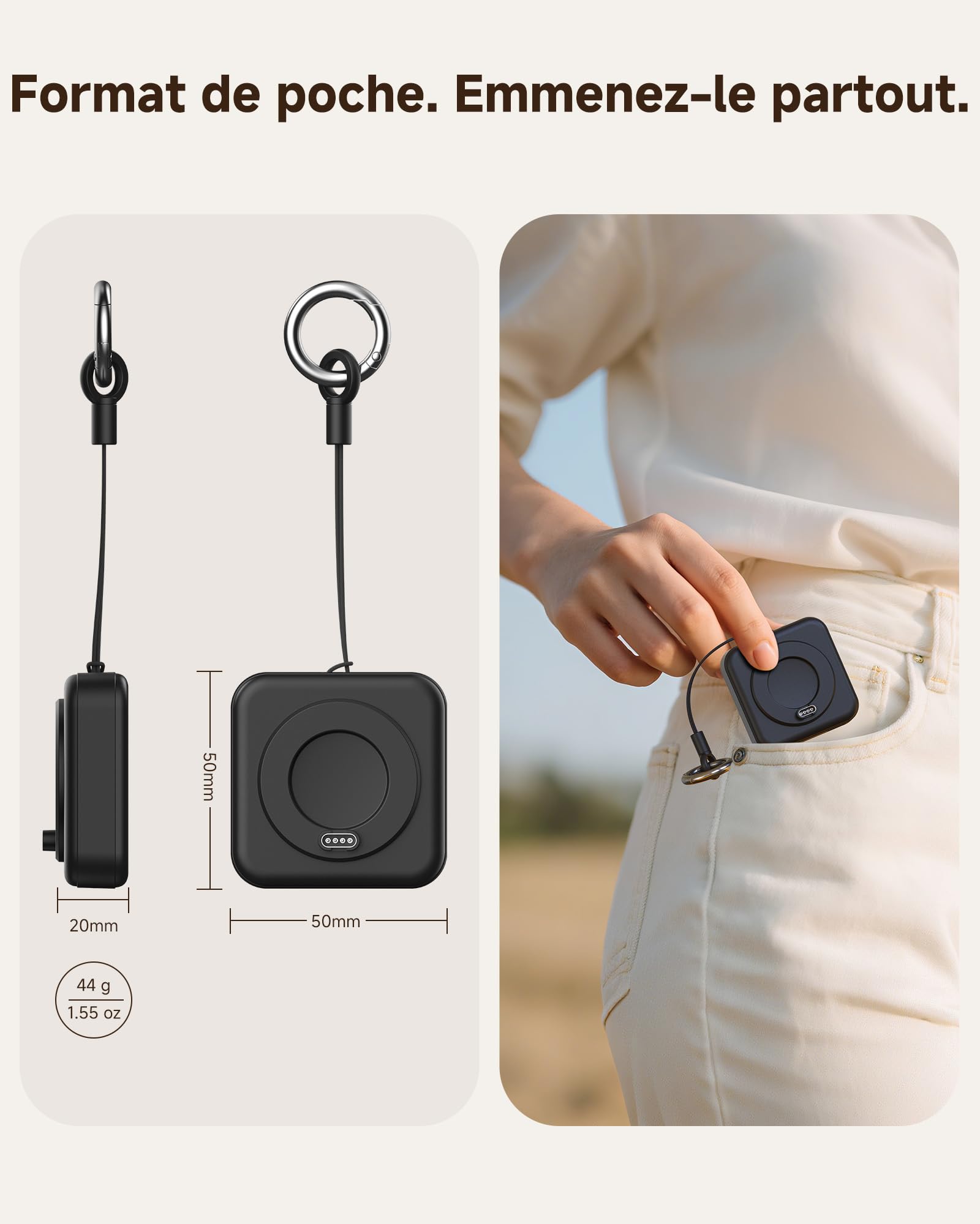 Chargeur portable pour montre Garmin, chargeur 1200mAh pour Garmin Vivoactive 6 5, Fenix 8 7X 6, Venu 3s 3 2, Instinct 3 2, Forerunner 165 265 965, Approach S70 S62 S50 S44, Epix Pro 2, Tactix 8 7