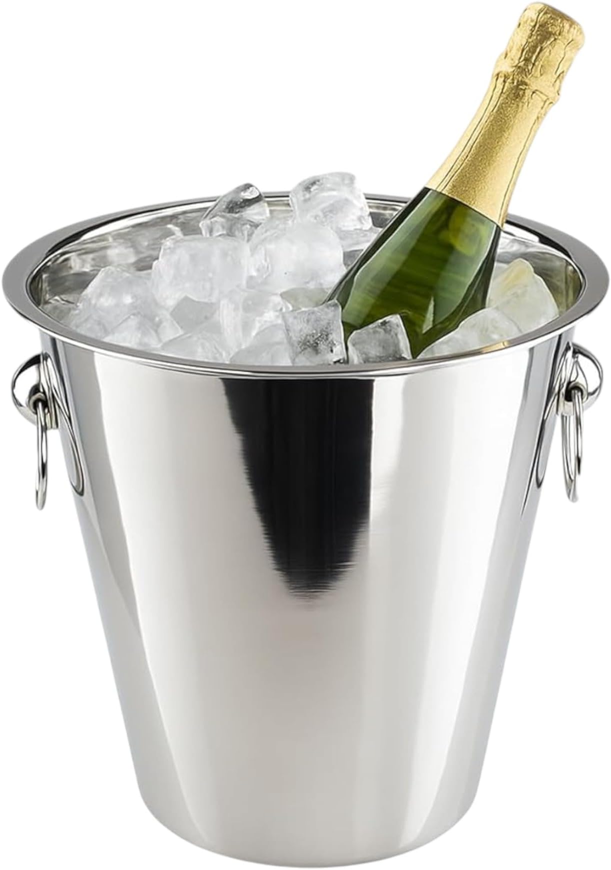 Chabrias 5 Litre Polished Stainless Steel Champagne & Wine Ice Bucket – Durable Double-Wall Drinks Cooler with Carry Handles | Professional Bar & Home Entertaining Bucket