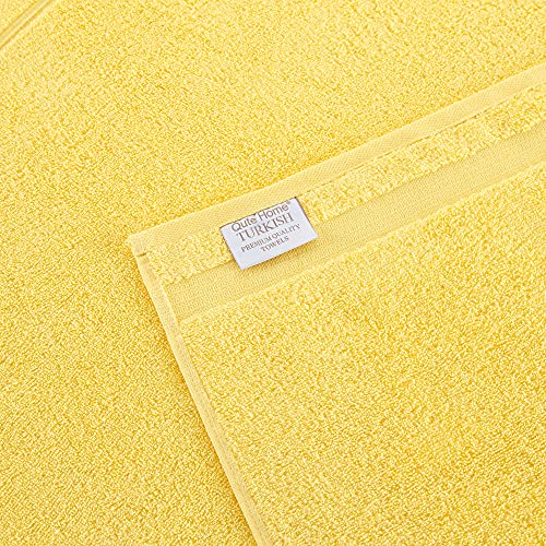 Qute Home 6-Piece Bath Towels Set, 100% Turkish Cotton Premium Quality Bathroom Towels, Soft And Absorbent Turkish Towels, Set Includes 2 Bath Towels, 2 Hand Towels And 2 Washcloths (Yellow) #TOP6