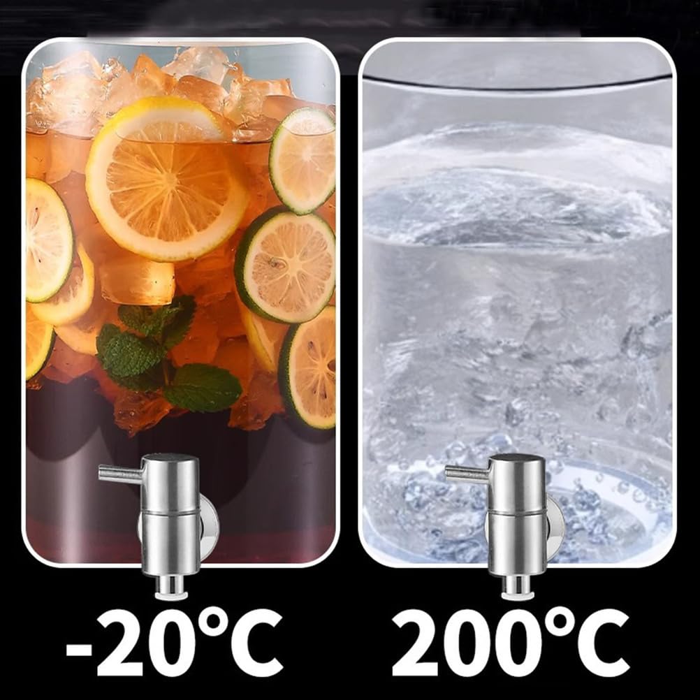 4L,Dispenser di Bevande in Vetro da 2 Pack per Feste, distributore di Bevande con Supporto in Legno di bambù e Rubinetto in Acciaio Inossidabile, distributore di Succo o Limonata